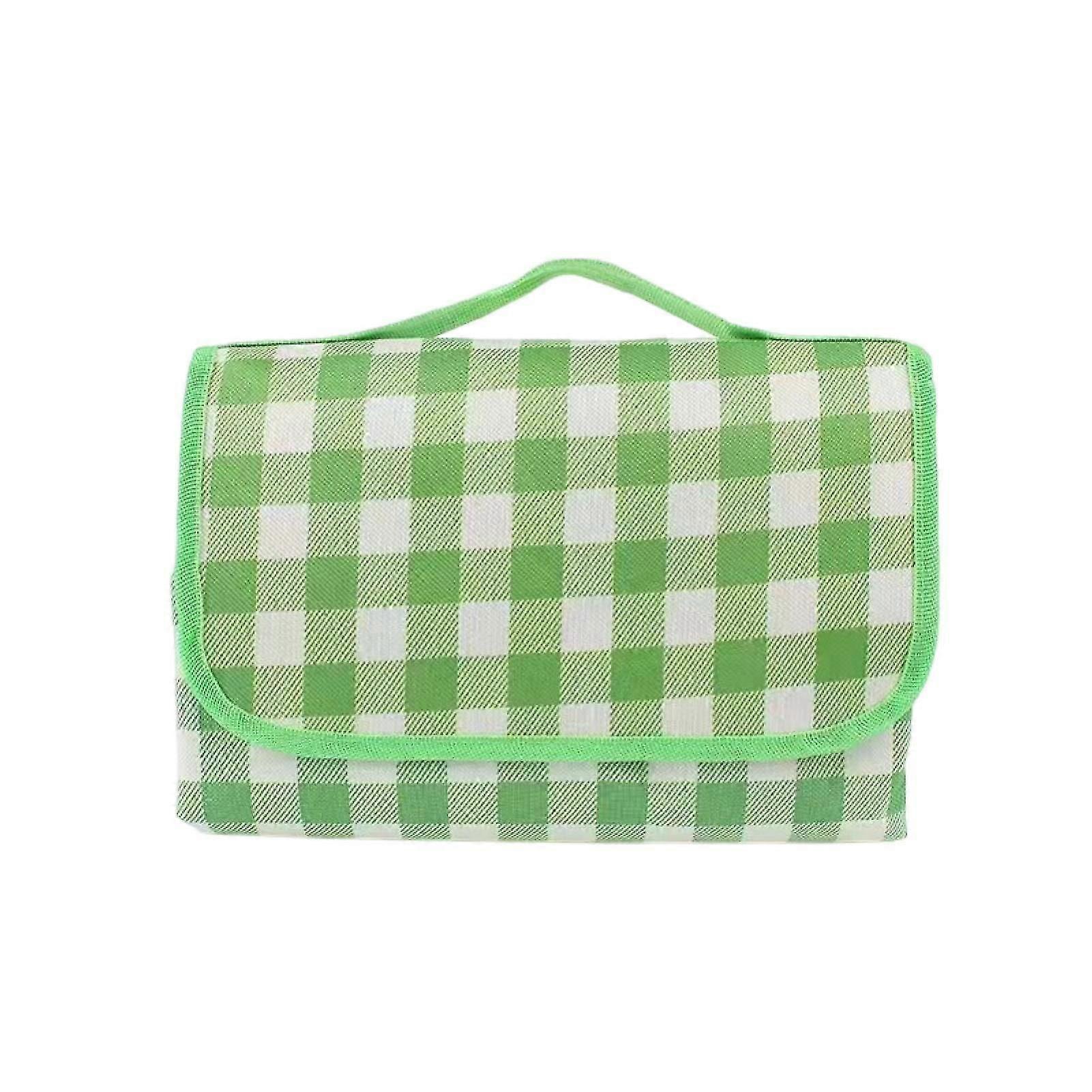 Foldable Picnic Mat Waterproof Sand Blanket Extra Large Picnic Rug Healthy Odor-Free Fabric Green Yellow Red Stripe Blanket