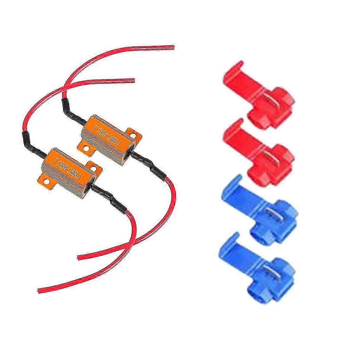 2 Pcs 25W 25Ohm LED Load Resistor for Turn Signal LED Lights