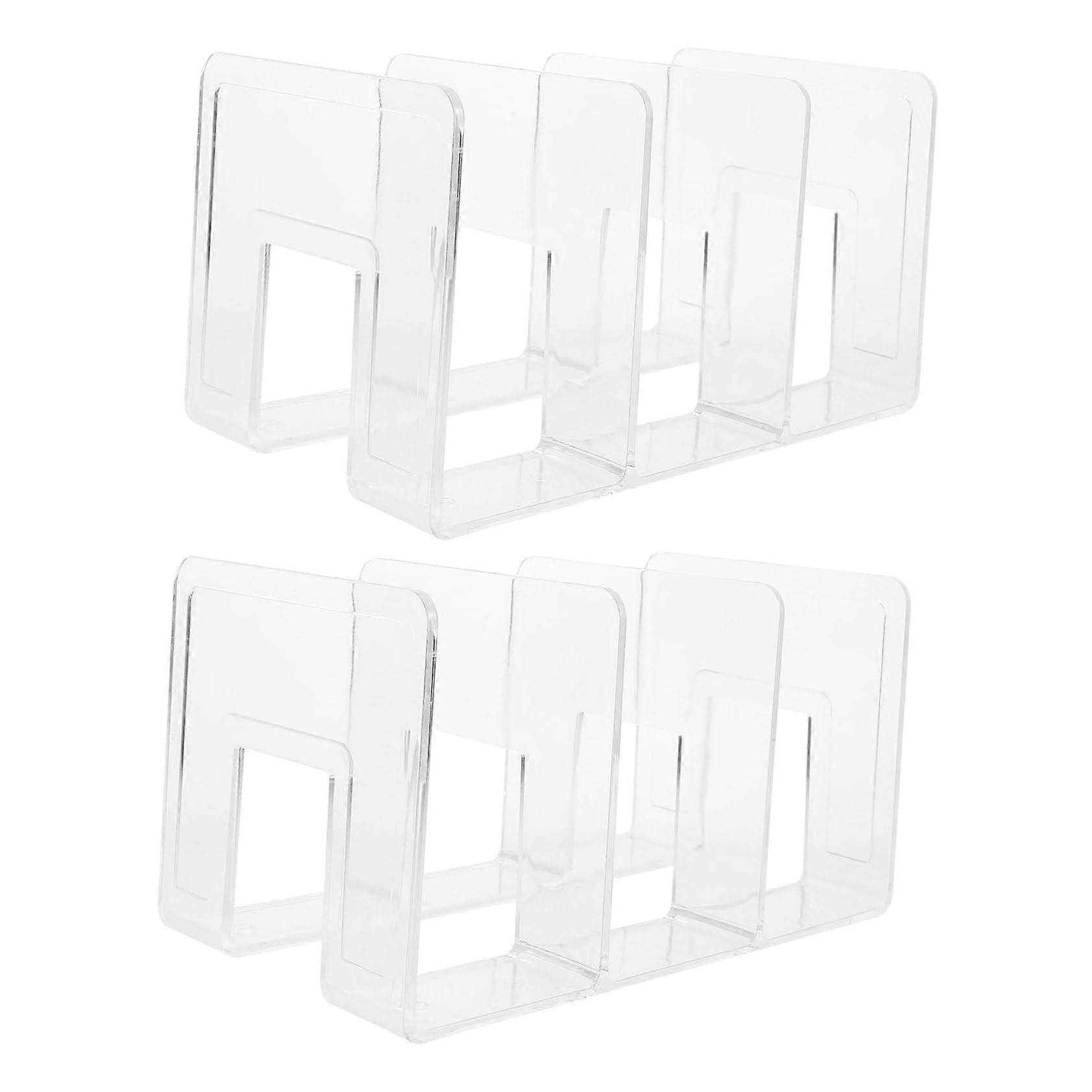 Transparent Desktop Bookends - Pack of 2, Multifunctional Book Organisers for Shelves, Cute Book Holders for Bookshelf