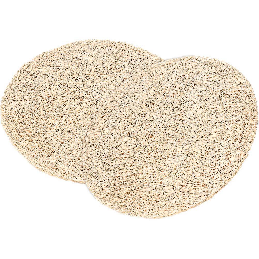 Square Non-Slip Loofah Cup Mats For Home Kitchen Use 4Pcs 9x9cm Coasters