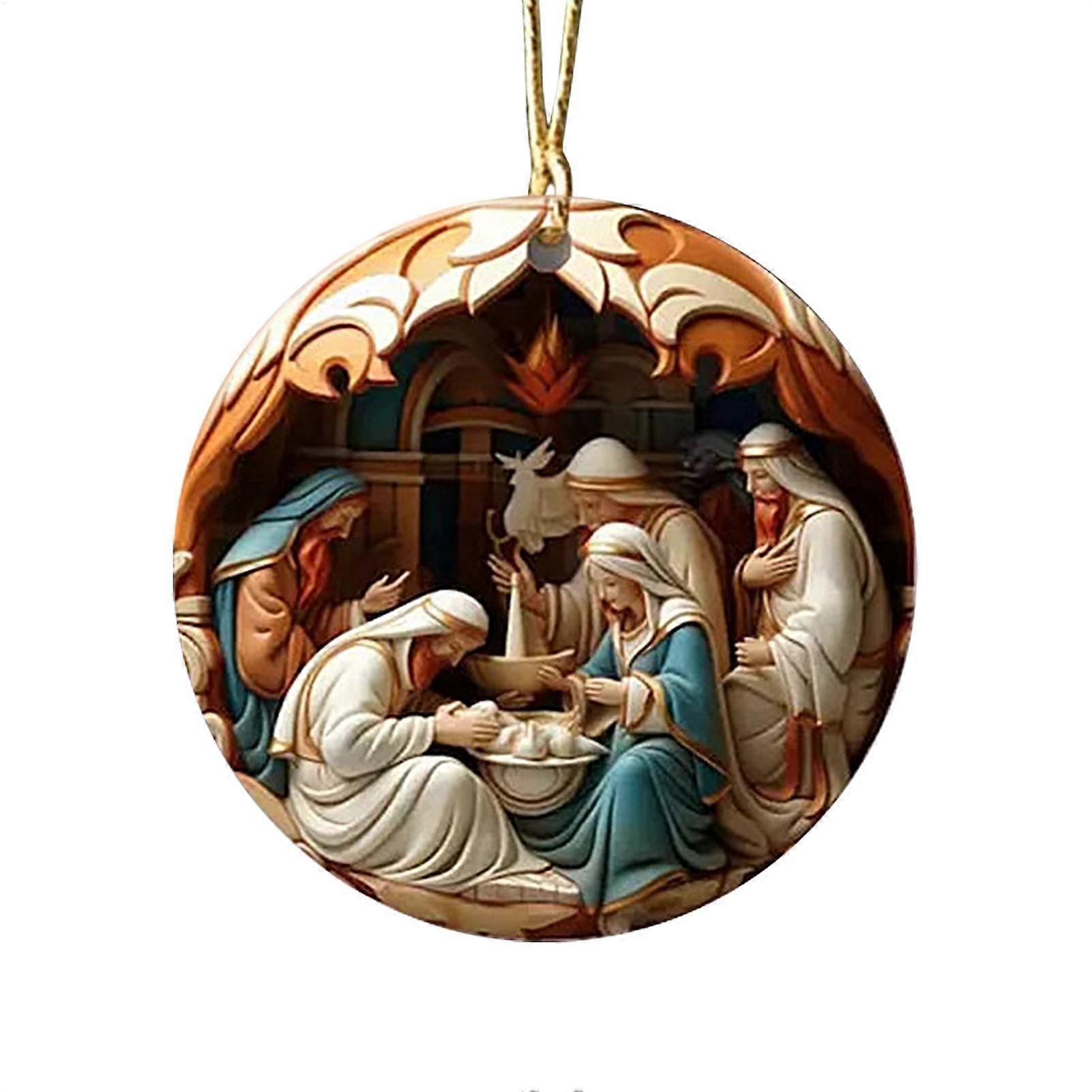 Christmas Nativity Scene Decorations Holy Family Ornaments Religious Holiday Decorations Nativity Gift Set Ornaments