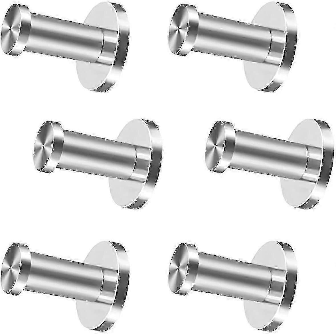 6 Pcs Coat Hooks Wall-mounted Robe Hook Brushed Towel Hook For Bath Wand (2 Inch)