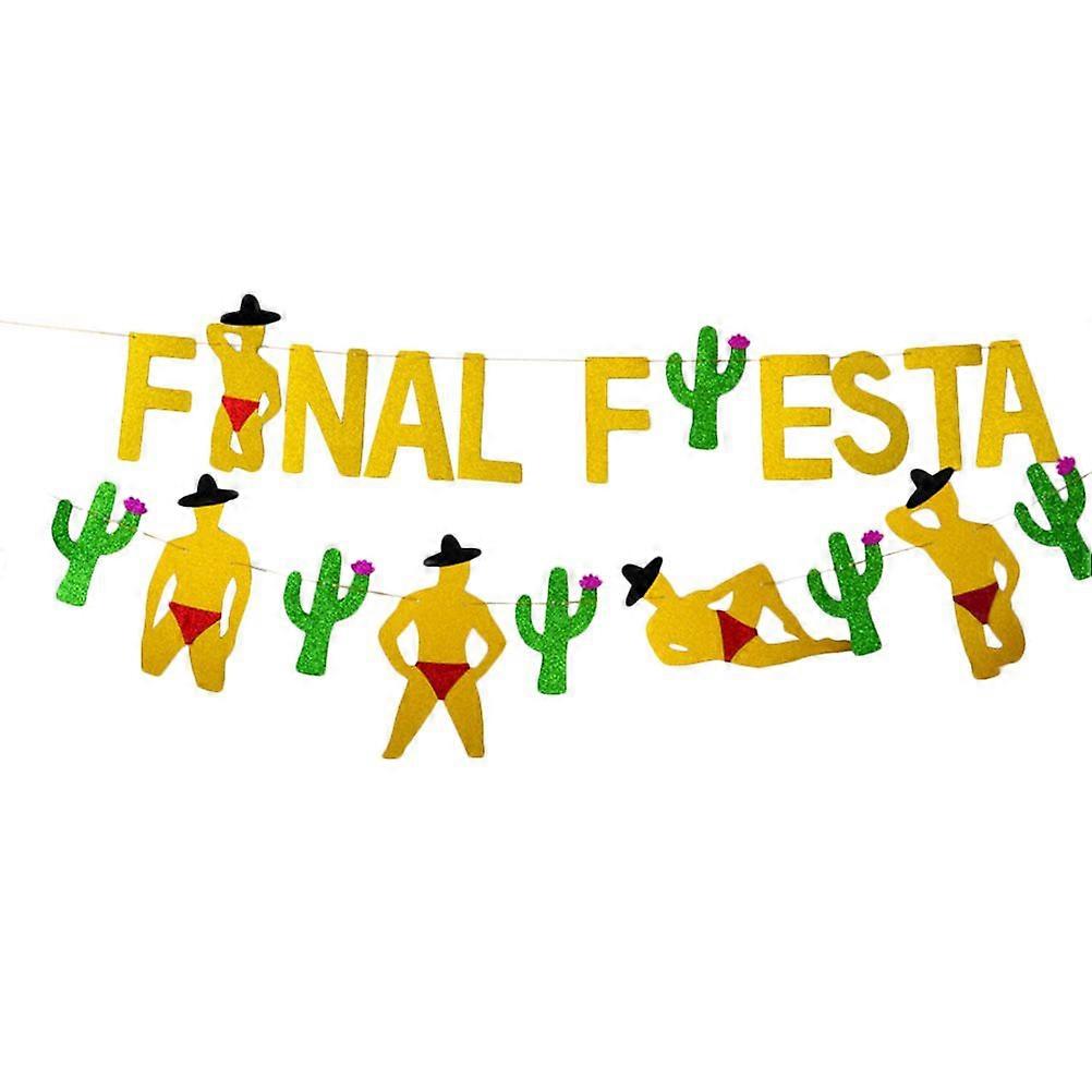 1 Set 2 Pz Single Lady Cactus Final Fiesta Messicano Tema Party Striscioni (Oro)