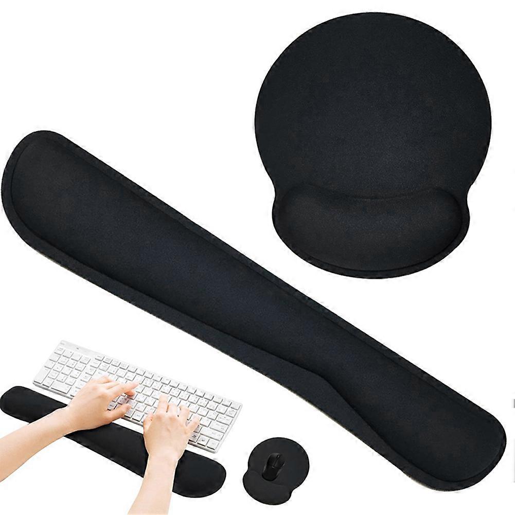 Memory Foam Set Nonslip Mouse Pad Wrist Support & Keyboard Wrist Rest for Office