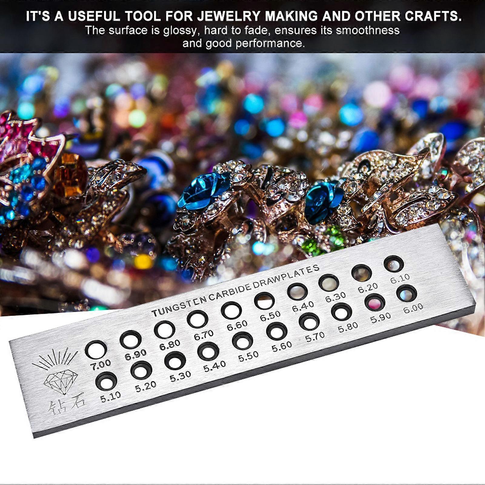 Round Holes Metal Wire Drawing Board Jewelry Tool 5.10-7.00mm