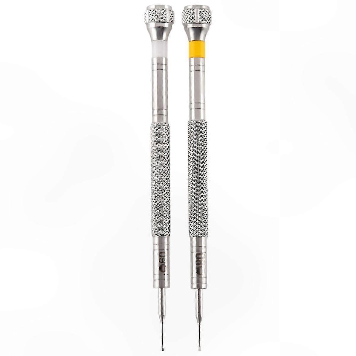 Flat Head Watch Repair Screwdriver Set - 2 Pieces Precision Tools for Watchmaking (0.6mm & 0.8mm)