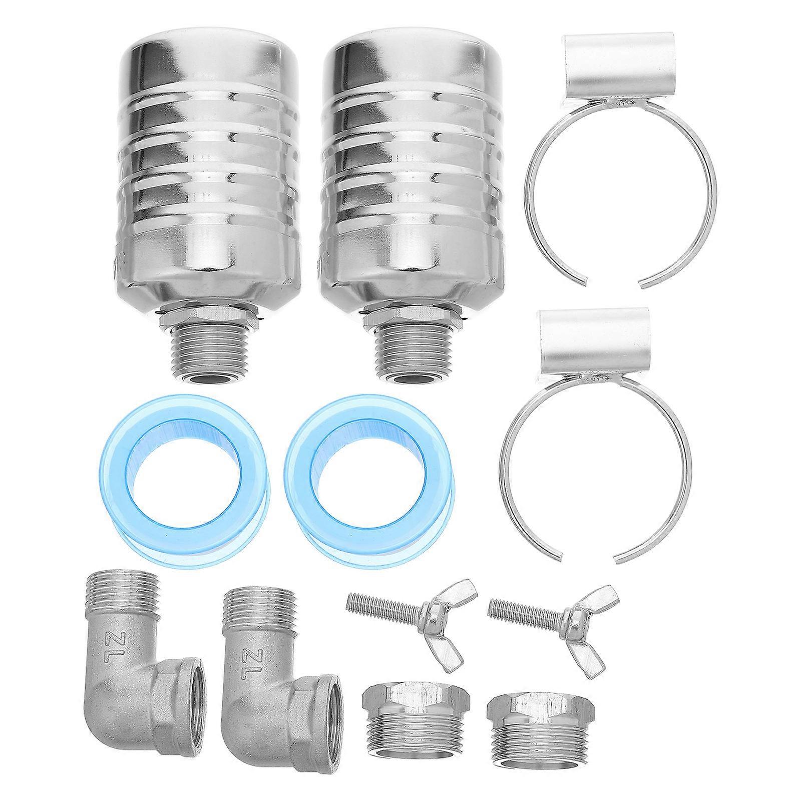 Stainless Steel Float Valve Kit with Leak Seal Tape & Mounting Clips – Automatic Water Level Control for Fish Tanks, Ponds, Swimming Pools, and