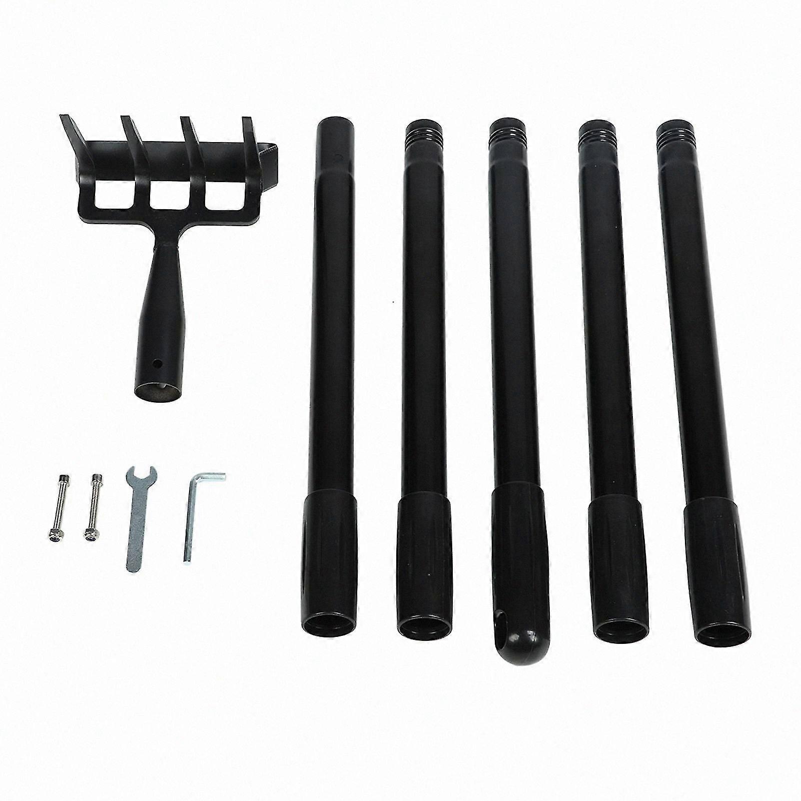 Adjustable Stainless Steel Garden Rake with Ergonomic Handle for Cultivating and Loosening Soil, 5-Section Hand Tool