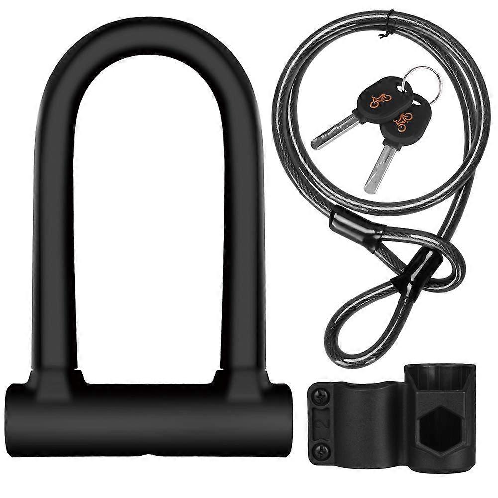 E-bikes and motorcycles.  high-security lock for bicycles Bicycle U-lock  cut-resistant D-shaped lock with 1.2 m flexible cable and mounting bracket
