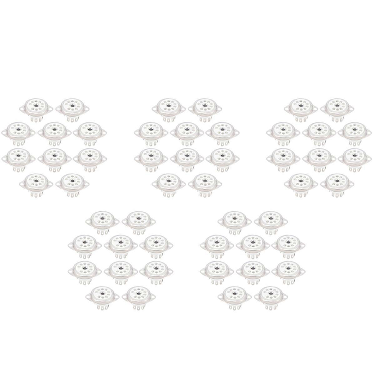 10PCS Ceramic B9A 9Pin Vacuum Tube Socket Panel Chassis Mount for ECC81 ECC82 ECC83 EL84 6922 Vacuum