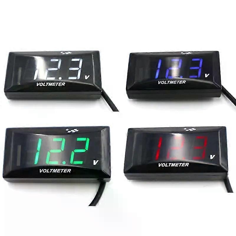 Mini LED Display Digital Voltmeter Panel Volt Voltage Meter Tester Reverse Connection Protection 12V For Car Motorcycle Universa