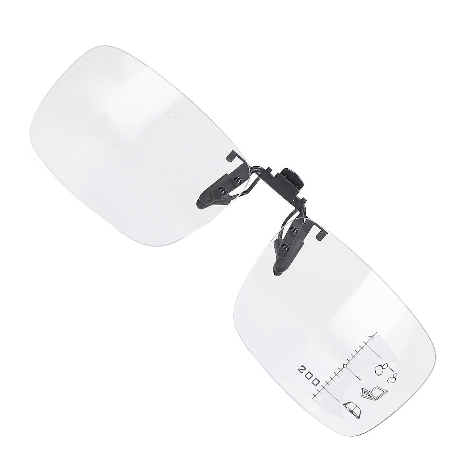 Multifocus +2.00 Reading Glasses Clip-On Blue Light Blocking PC