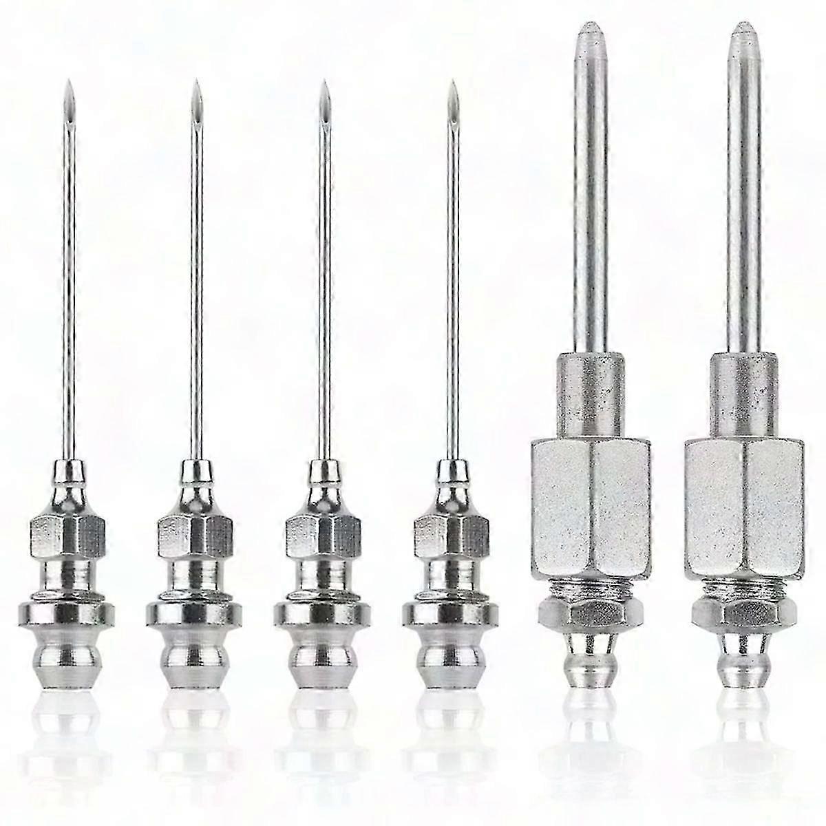 6pcs εξάρτηση ακροφυσίων βελόνων λίπους, εργαλείο προσαρμογής προσαρμοστών βελόνων εγχυτήρων λίπους χάλυβα για το διανομέα