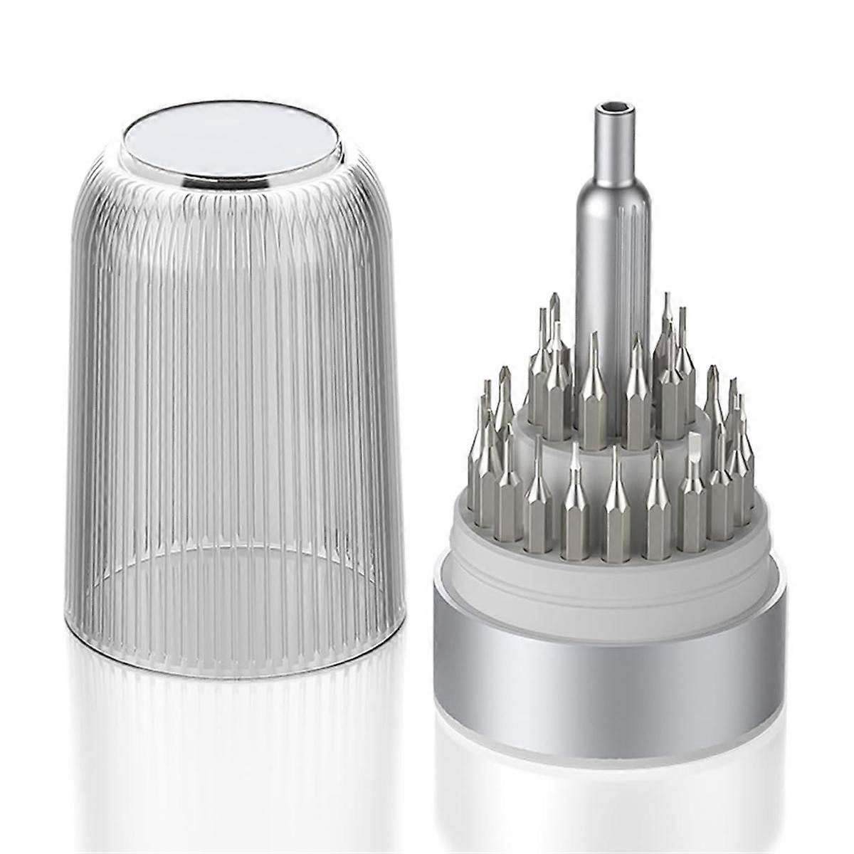 31 in 1 Mini Precision Screwdriver Set Magnetic, Small Compact Repair Tool Kit for Glasses, Electronics, Watches White