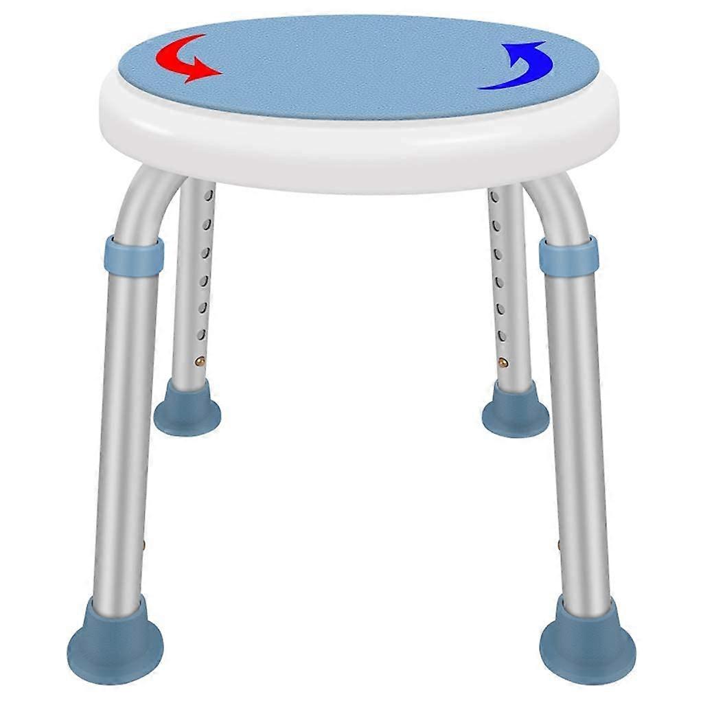 Shower Chair Bath Stool Rotating Round Stool With Swivel Seat, 8-Height Adjustable, For Handicap Disabled Seniors