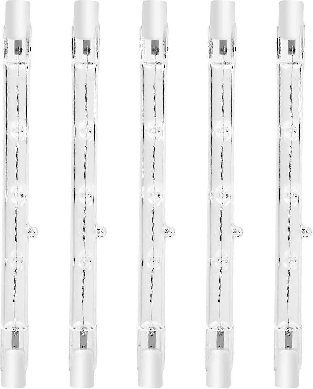 100 W 118 mm R7s dimmbare Halogen-Bleistiftlampe, warmweiß 2800 K, R7s, linear, 1500 lm, Strahler, AC 220–240 V (5 Stück)