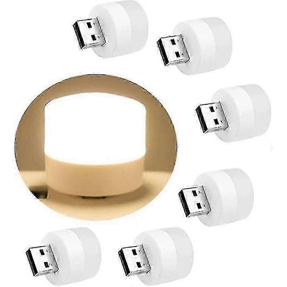 6 قطع ميني USB ضوء ليلي ، LED