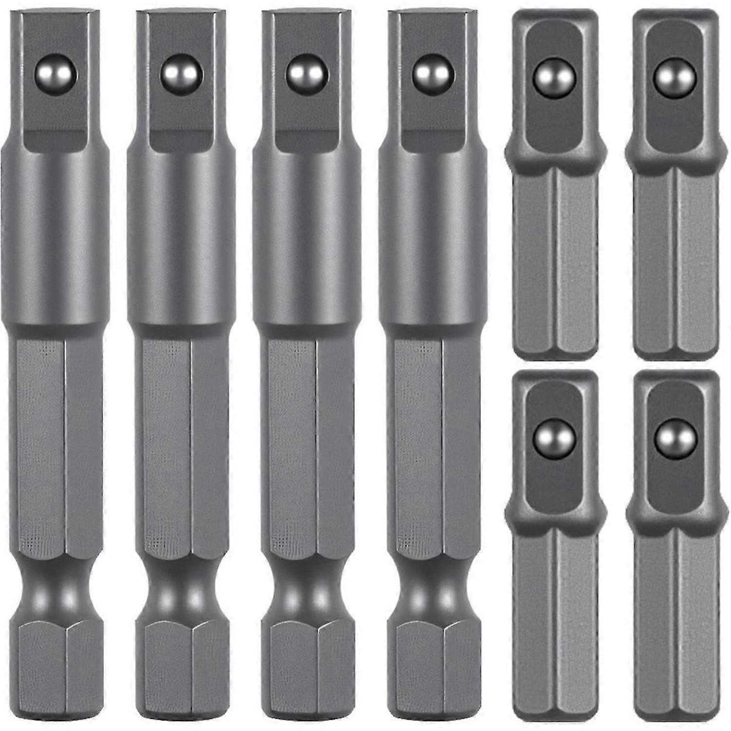 8 Pieces 1/4 Hex to 1/4 Square Socket Adapter, Drill Socket Adapter Square Socket Drill Adapter 1/4