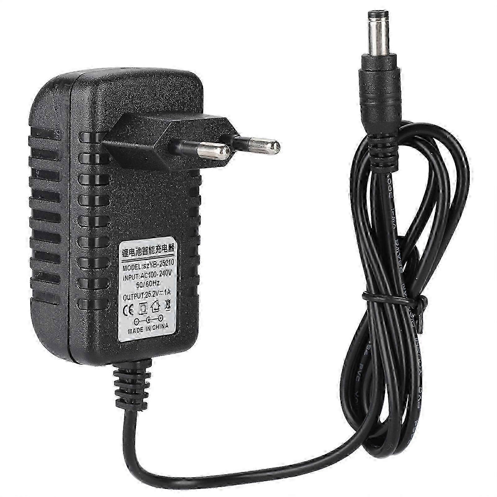 EU Plug 25.2V 1A Li-Ion Battery Charger with Multi-Protection and Global Voltage Support