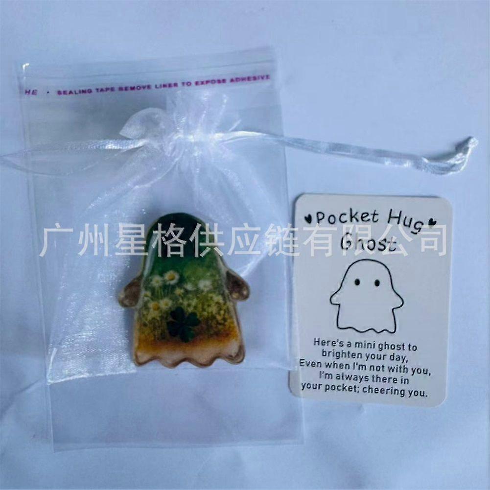 Ghosts Pocket Hug Cards with Inspirational Message Cute Comforting Keepsake for Birthday or Valentines Gift