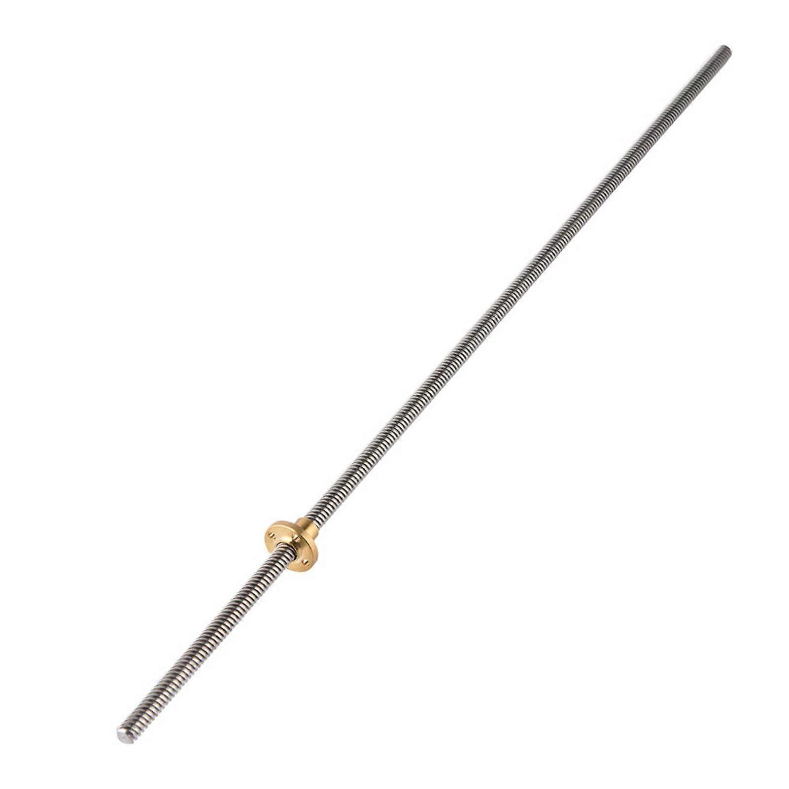 T8 8mm Trapezoidal Stainless Steel Threaded Rod Lead Screw & Brass Nut for 3D Printer 500mm