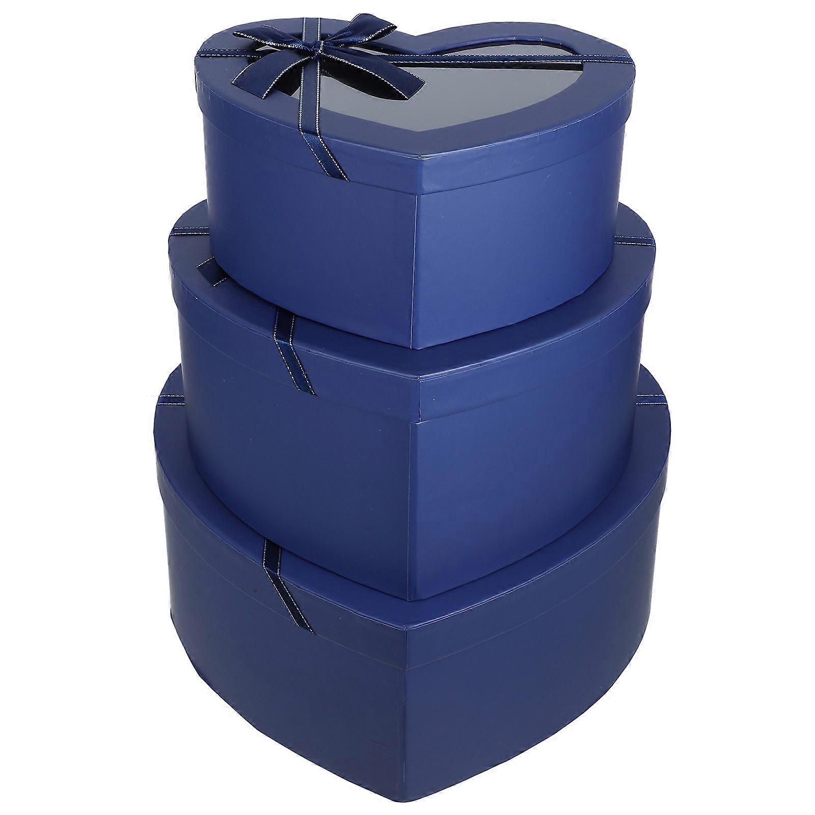 Flower Gift Box for Packaging 2Pcs Heart Shape Paper Gift Boxes