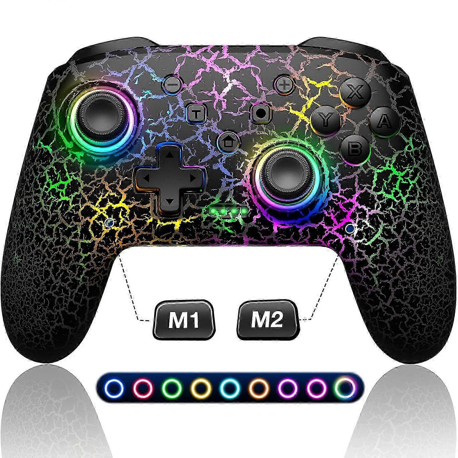 Kabelloser Gamecontroller für Switch / OLED / Lite / Android / iOS / PC mit RGB-Lichteffekten