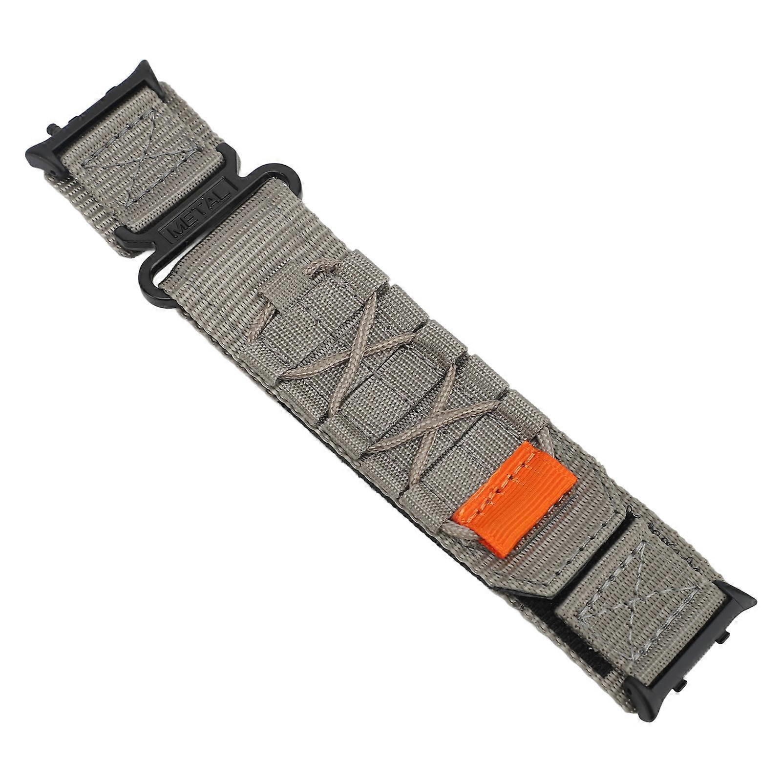 Adjustable Grey Nylon Hook Loop Sport Watch Strap 17x3x0.5cm