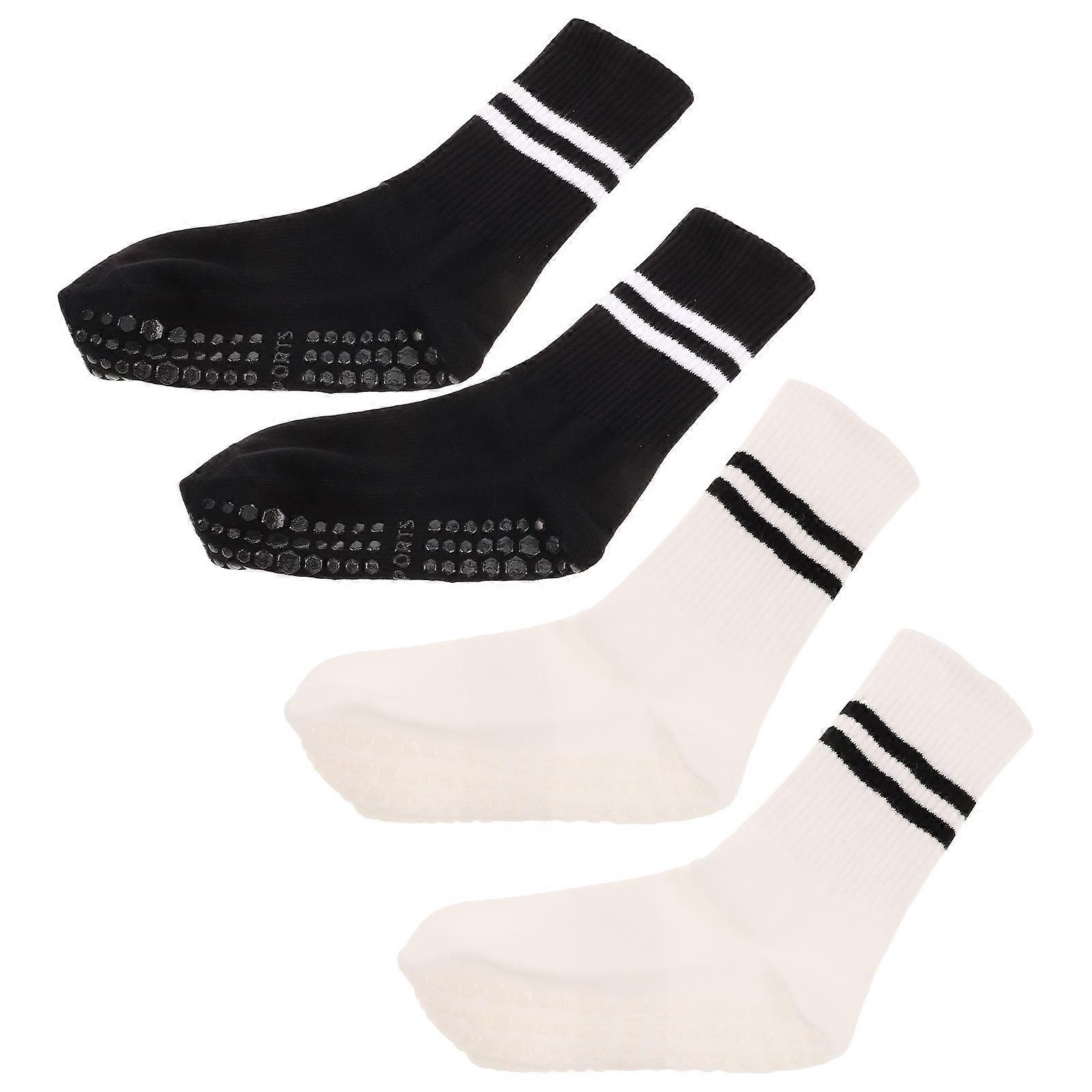 Yoga Socks For Maternity Yoga 4 Pairs Non-Slip Grip Cotton Socks Flexible Stylish Design