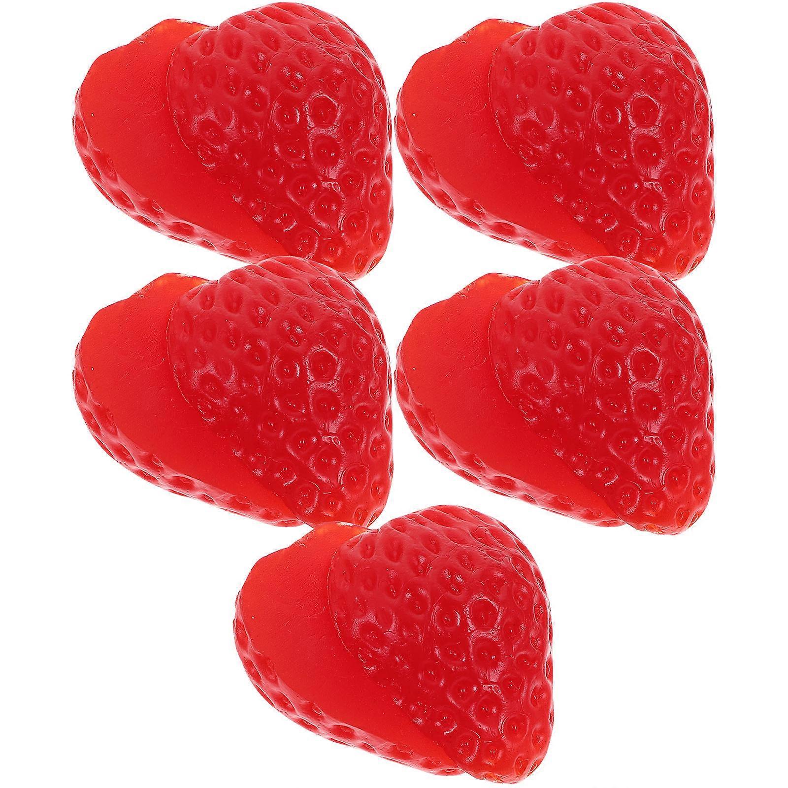 Artificial Strawberry Simulation Fruit for Decoration 10Pcs Red PVC Slices