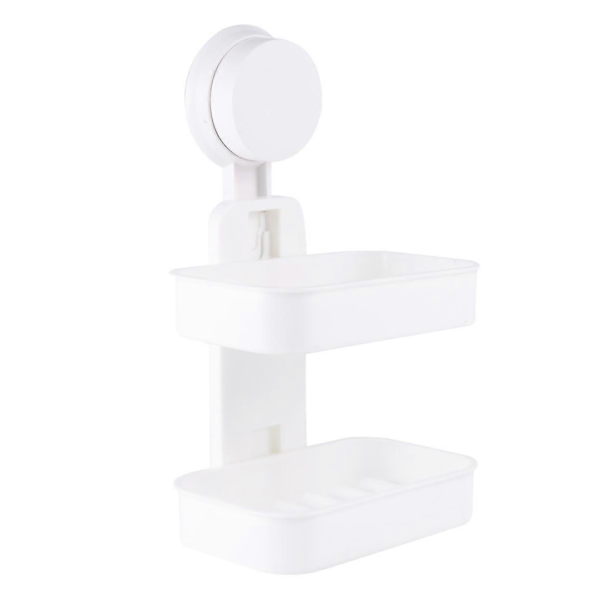 Soap Holder Double Layer for Holding Soap 2Pcs White Suction Cup Design