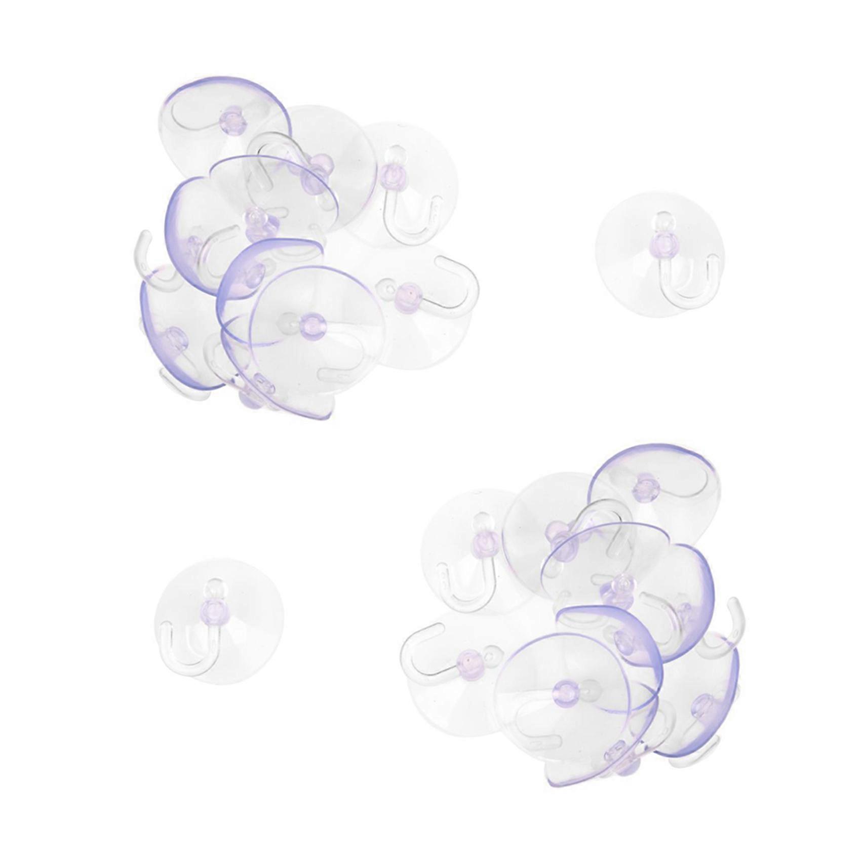 PVC Plastic Suction Cup Hook 40mm 24 Pcs Clear Blue