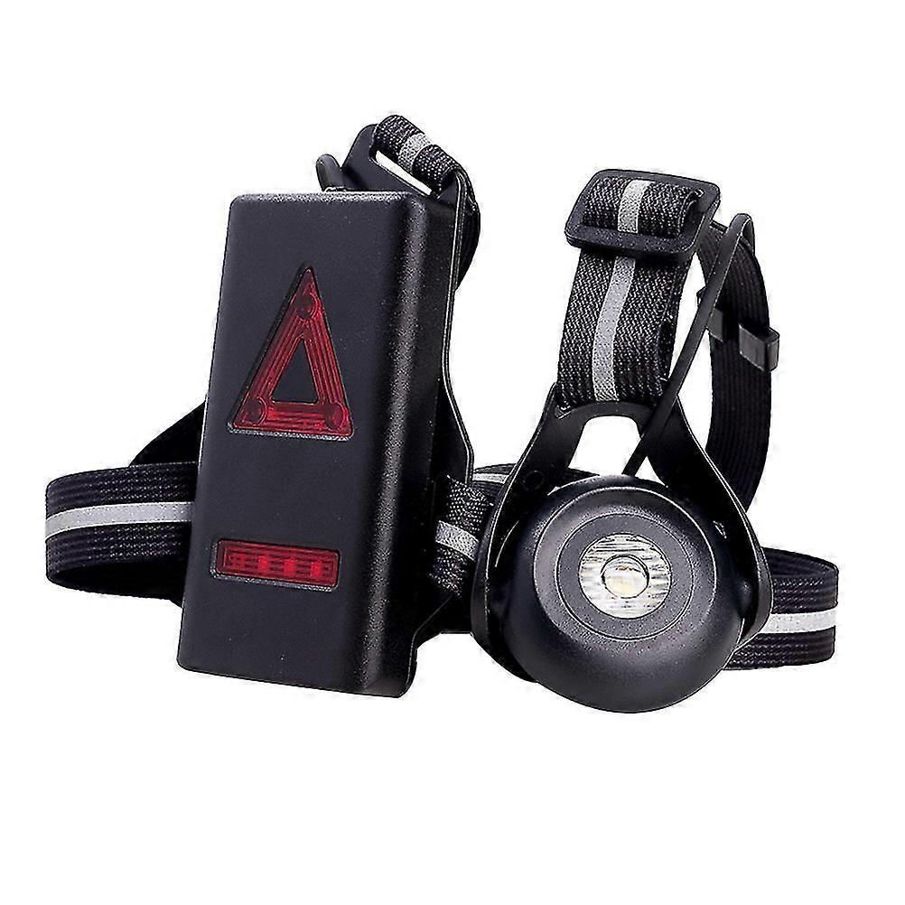 Night Running Light Chest Body Torch Usb Rechargeable Led Flashlight With Warning Taillight For Night Runners (black)