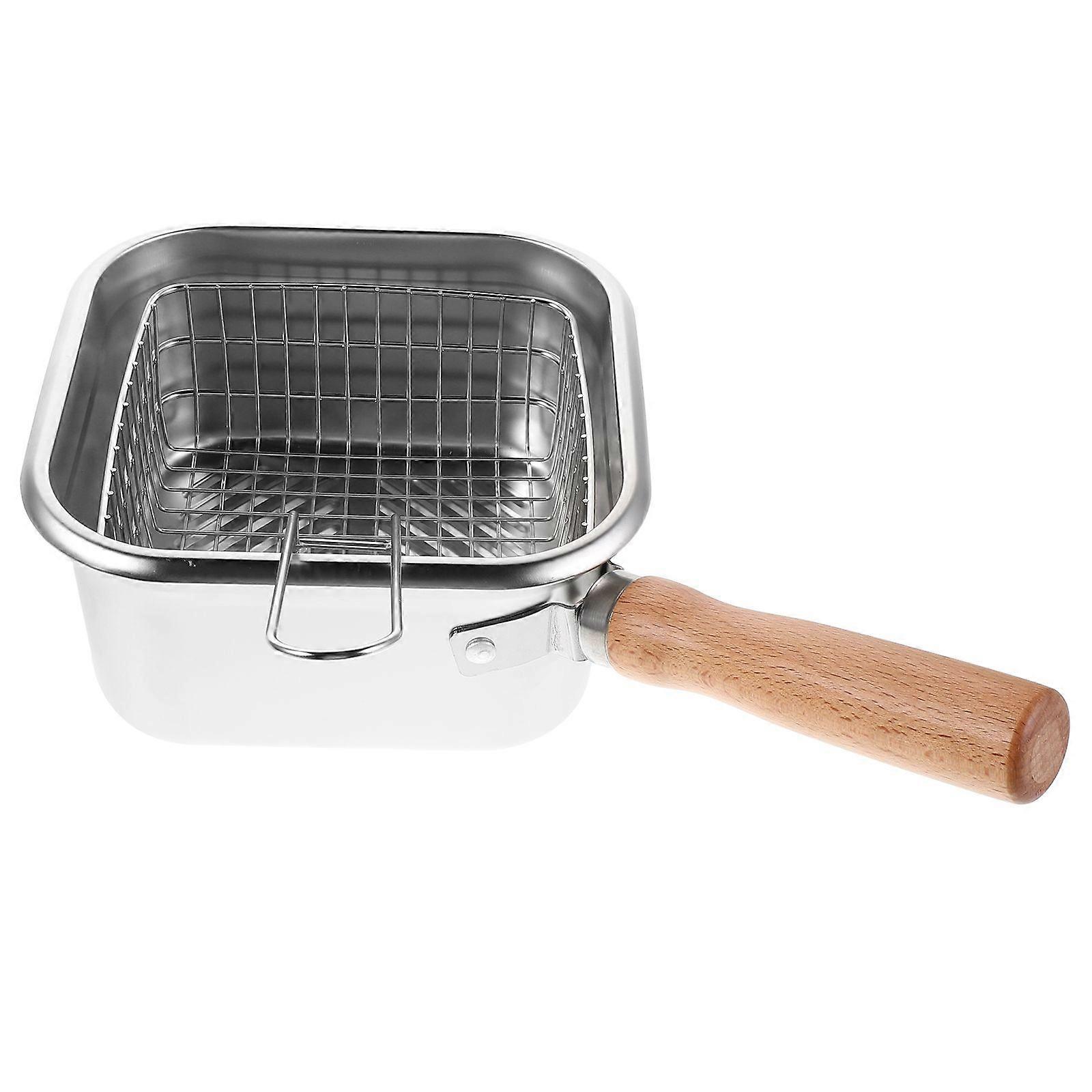 Friteuse de poisson : marmite à friteuse portable en acier inoxydable avec panier - Cuiseur à friture et à ébullition multifonctionnel pour le poulet, les frites ou les nouilles