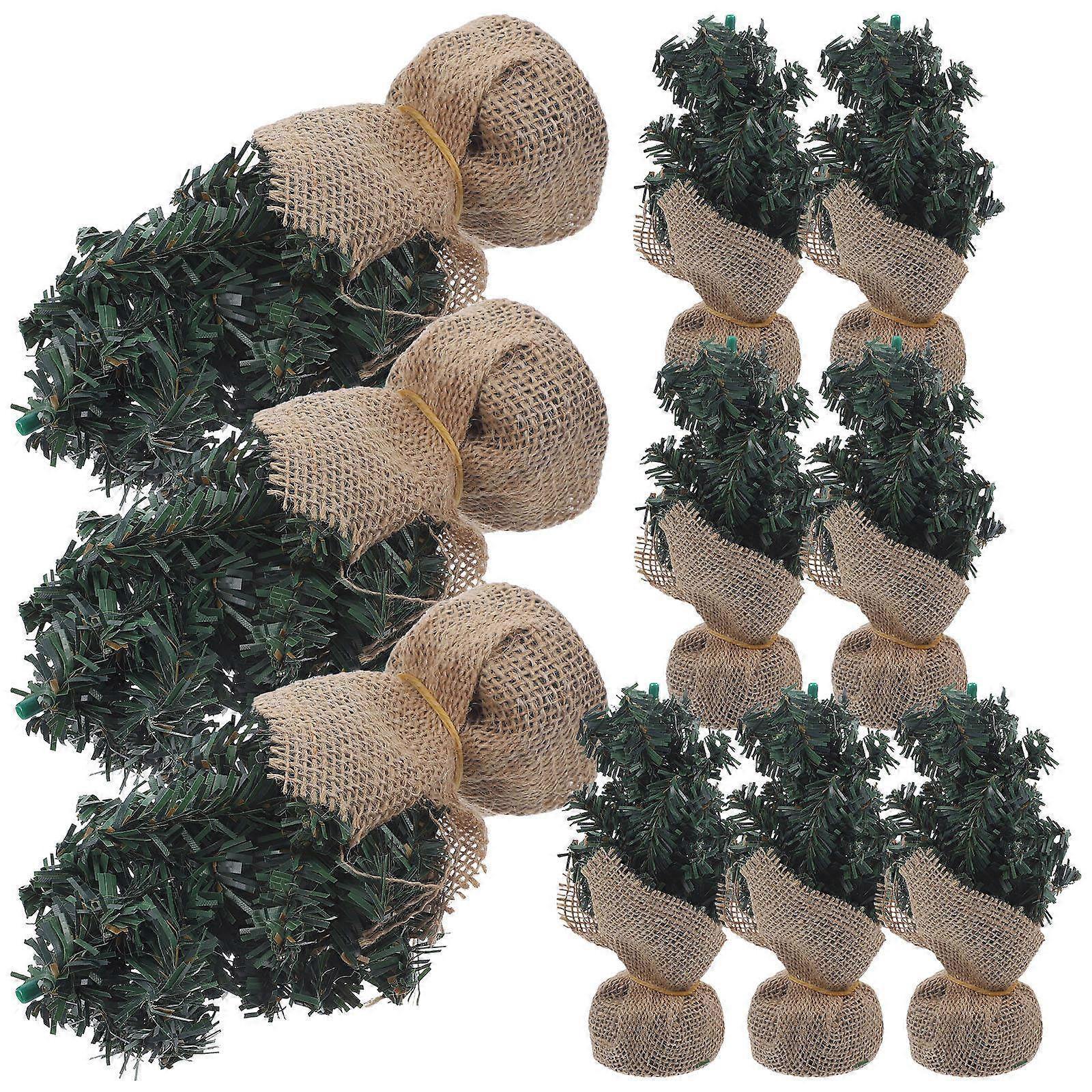 Mini Christmas Tree Artificial Christmas Tree for 10Pcs Green Decoration