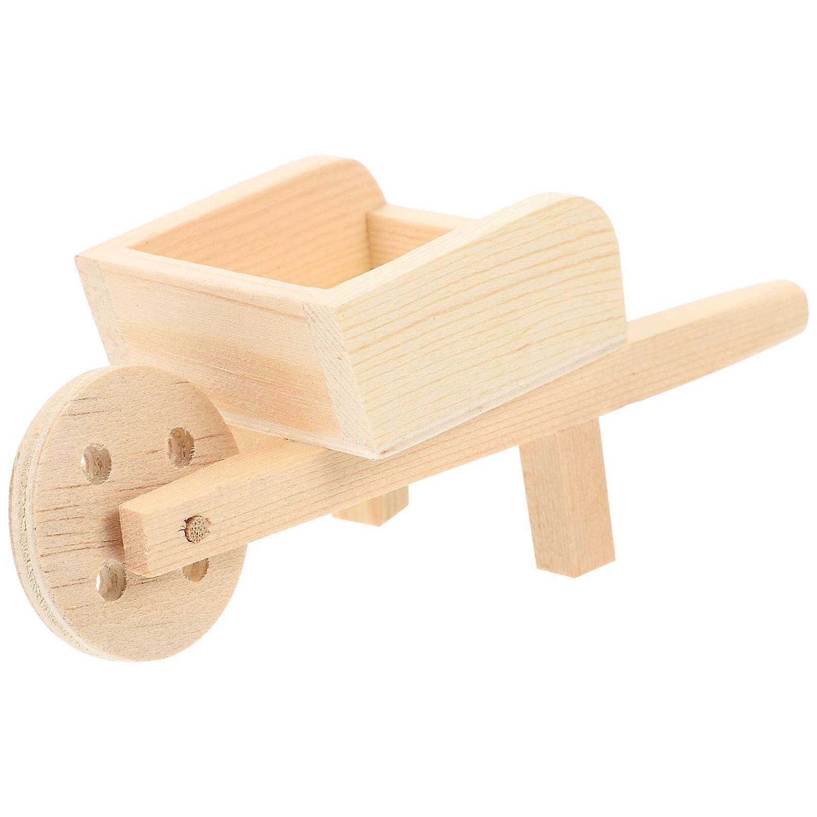 Simulation Wheelbarrow Mini Cart Model for House Decoration 2Pcs
