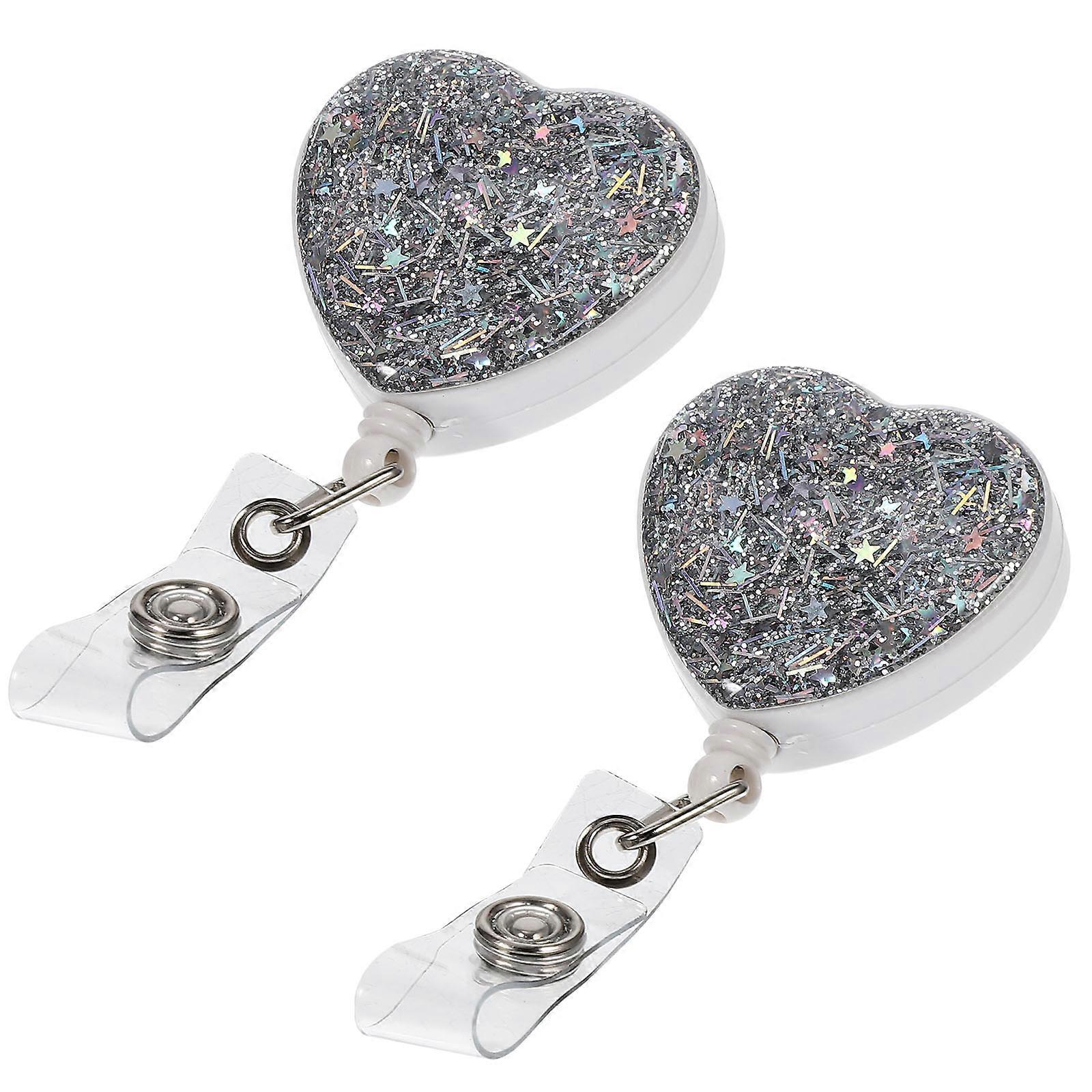 Adorable Badge Clips Practical Heart-Shaped Holders for Daily Use 8Pcs