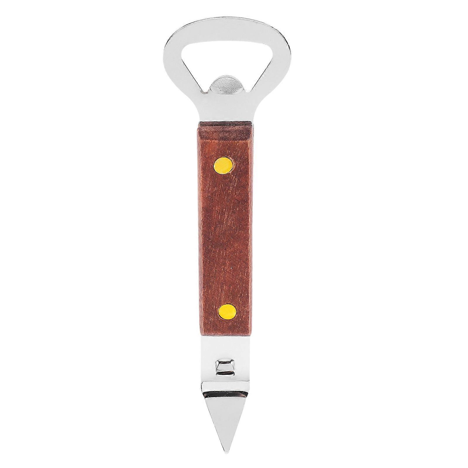 Wear Resistant Bottle Opener With Wood Handle For Home Use Kitchen Bar And Parties Silver 1Set