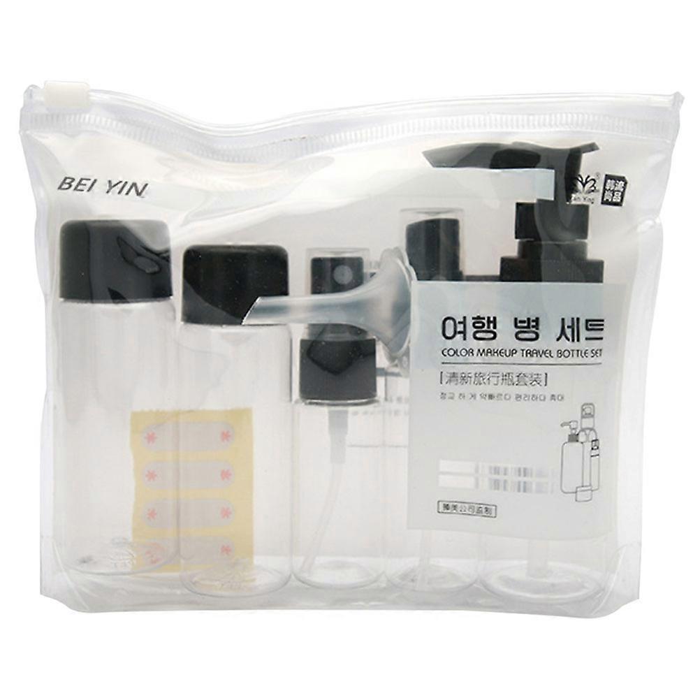 Travel Empty Bottles Set 7Pcs Black Leak-Proof Design for Storage and Travel Dispenser
