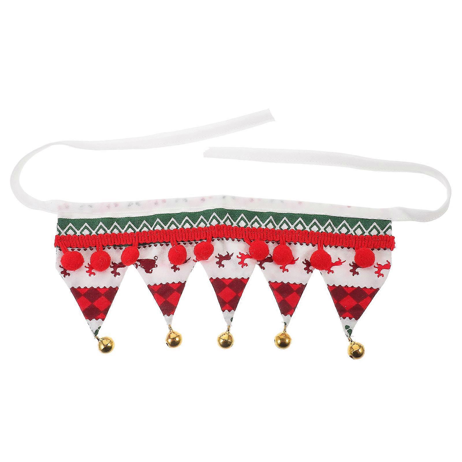 Pet Triangle Neck Scarf with Bell for Christmas 2Pcs Comfortable Neckerchief