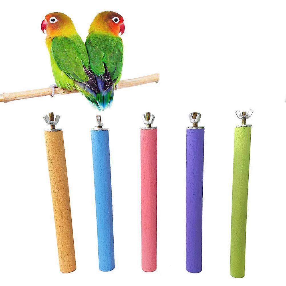 Bird Perch Stand Arenaceous Stick for Claw Grinding 5Pcs Assorted Color