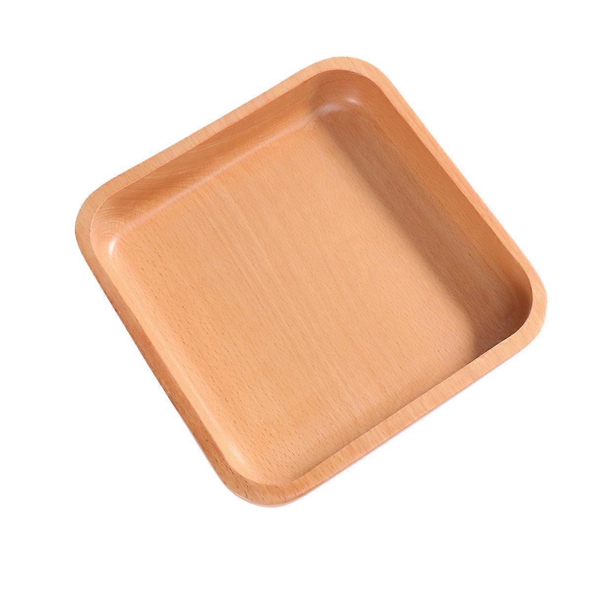 Modern Fruit Bowl Made Of Thicken Wood For Tableware In Square Shape With Elegant Style 1Set