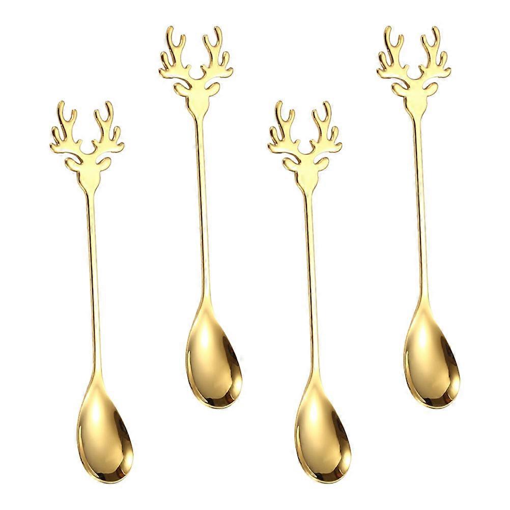 Golden Coffee Spoons for Mixing 12Pcs Long Handle Decorative Teaspoons