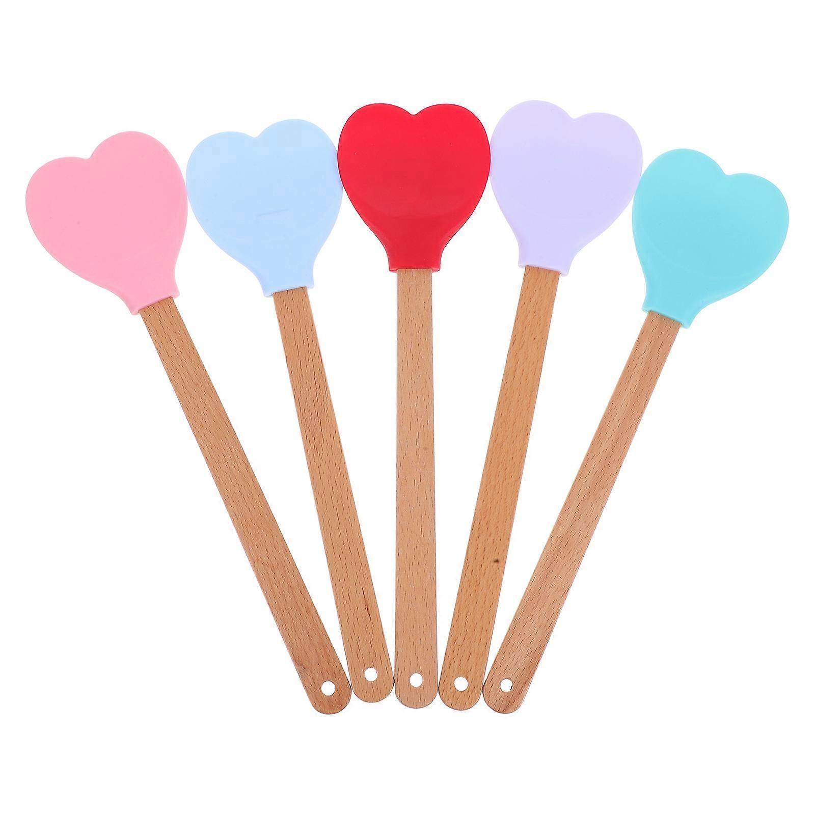 Silicone Wooden Handle Spatula for Baking 20Pcs Heat Resistant Cooking Utensils