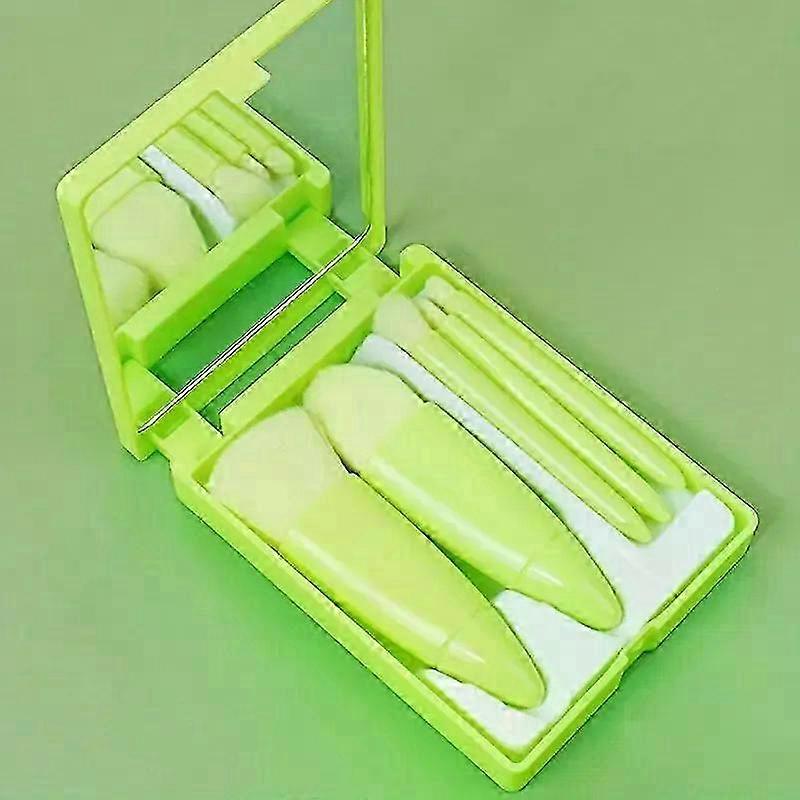 5pcs Travel Size Makeup Brushes Set Mini Makeup Brushes, Small Complete Function Cosmetic Brushes Kit With Case And Mirror Perfe 2025