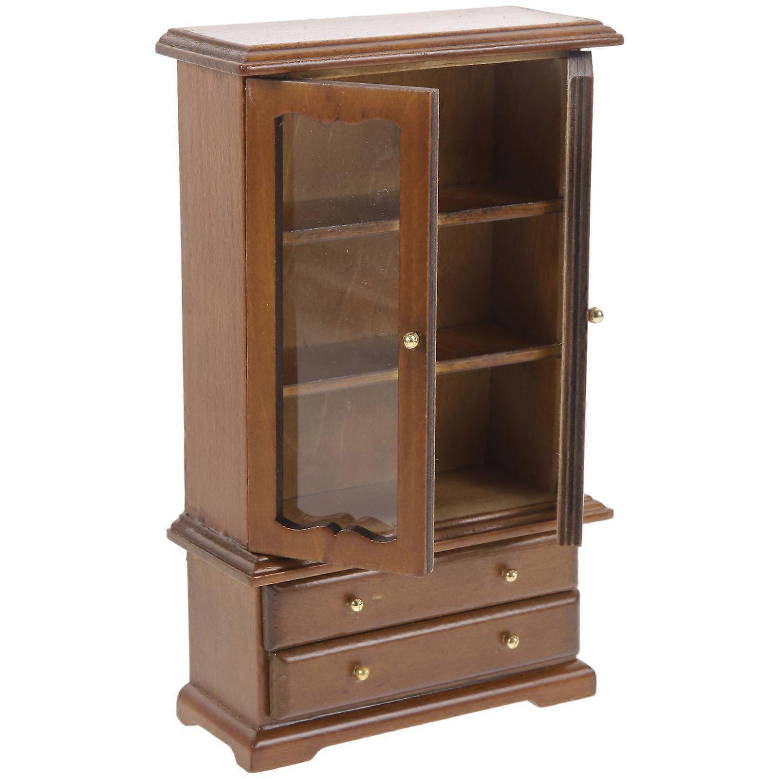 Miniature Bookshelf Wood Display Shelf for Decoration 5Pcs Set