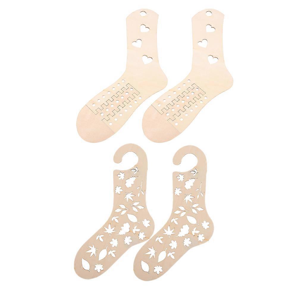 Knitting Tools Wood Sock Blockers For DIY Sock Display Craft Display Size 38X16X0.2CM 8 Pcs