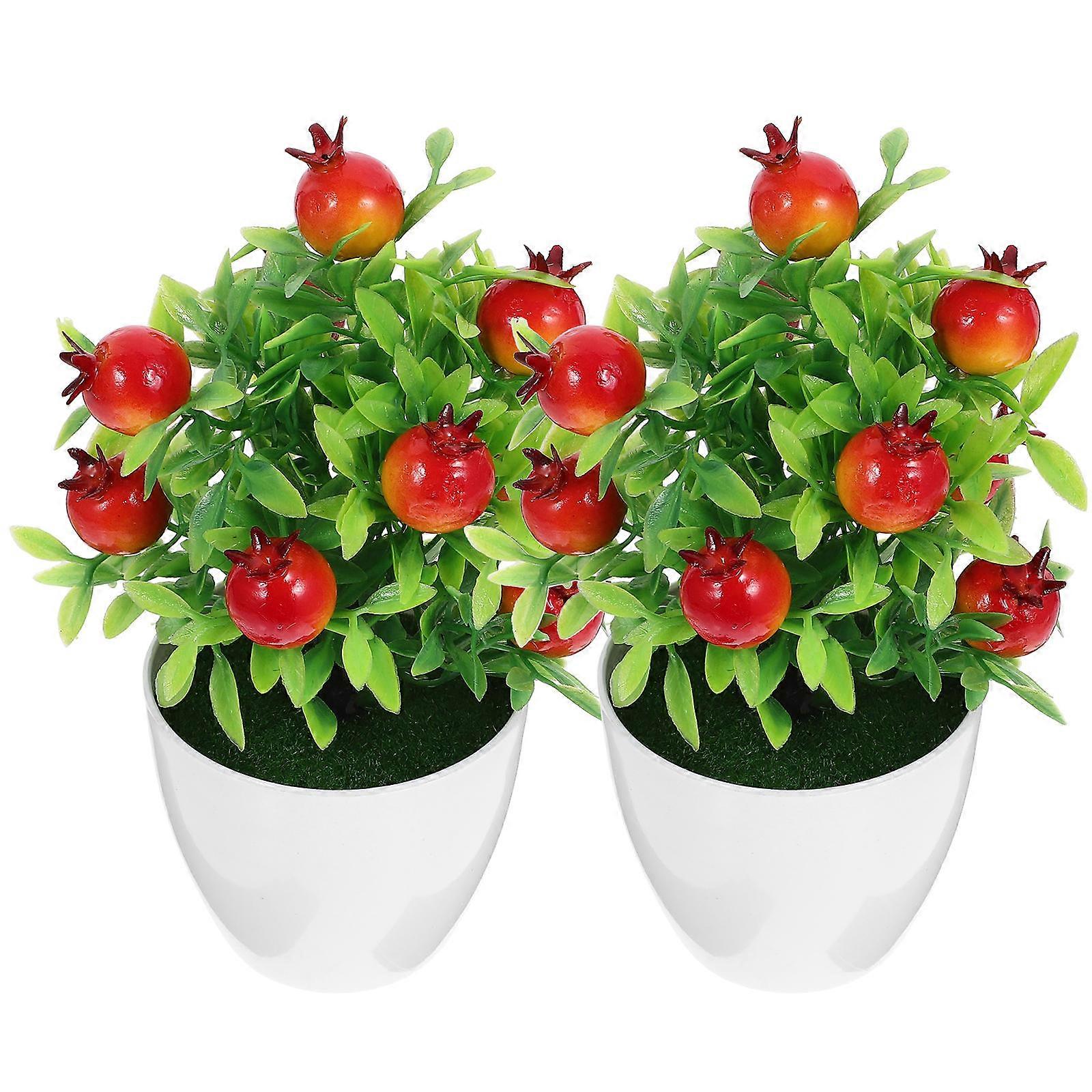 Mini Artificial Fruit Tree Potted Bonsai Decoration Accessory For Home Decor In Realistic Simulation 6Pcs
