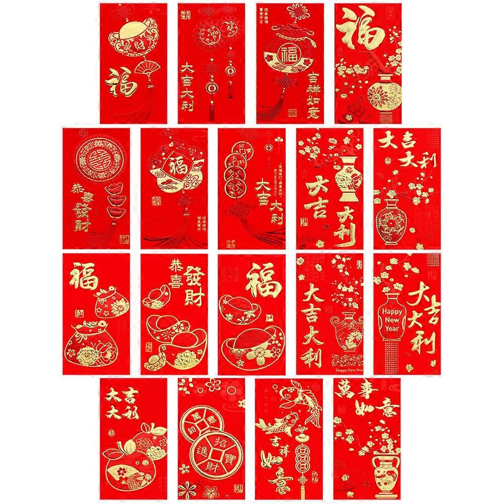 180 Pcs Rectangle Red Envelopes Perfect For Gift Giving On Chinese New Year For Families Featuring Traditional Patterns And Opening