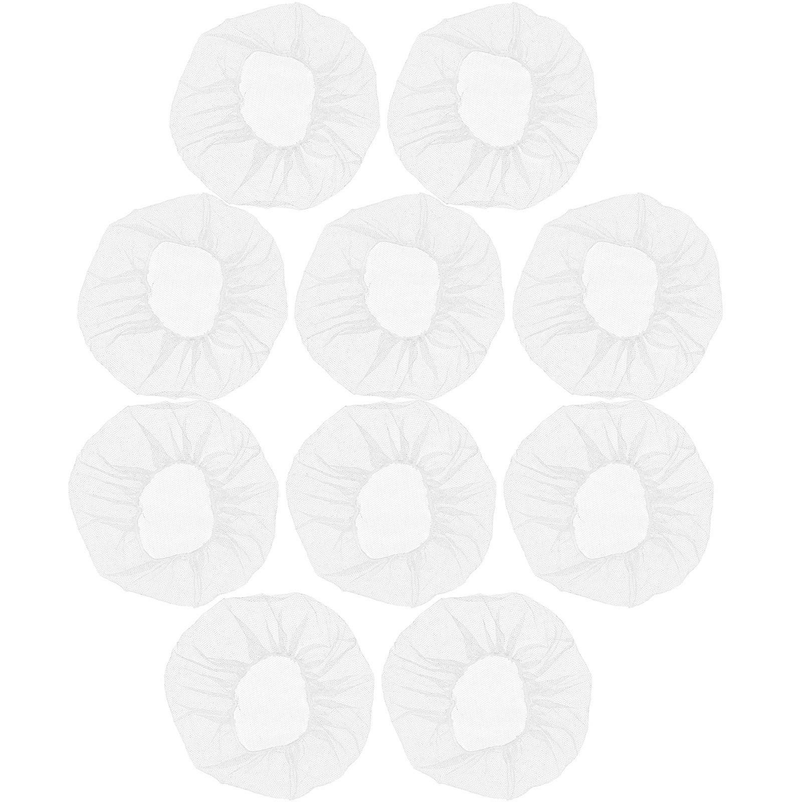 White Nylon Mesh Hair Nets for Home Use Disposable 100Pcs Caps